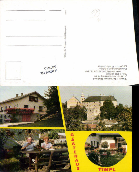 587410,Mehrbild Ak Albrechtsberg an der Großen Krems Timpl Gästehaus