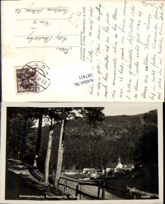 587411,Foto Ak Raisenmarkt Ansicht m. Kirche Maria Raisenmarkt pub P. Ledermann 33565