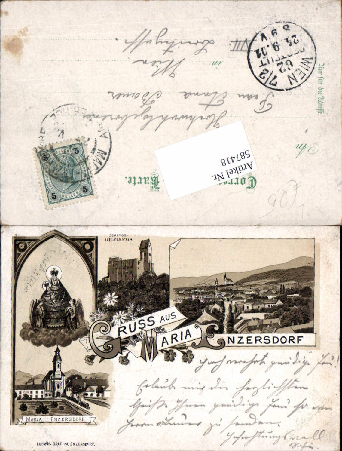 587418,Litho Maria Enzersdorf Schloss Liechtenstein