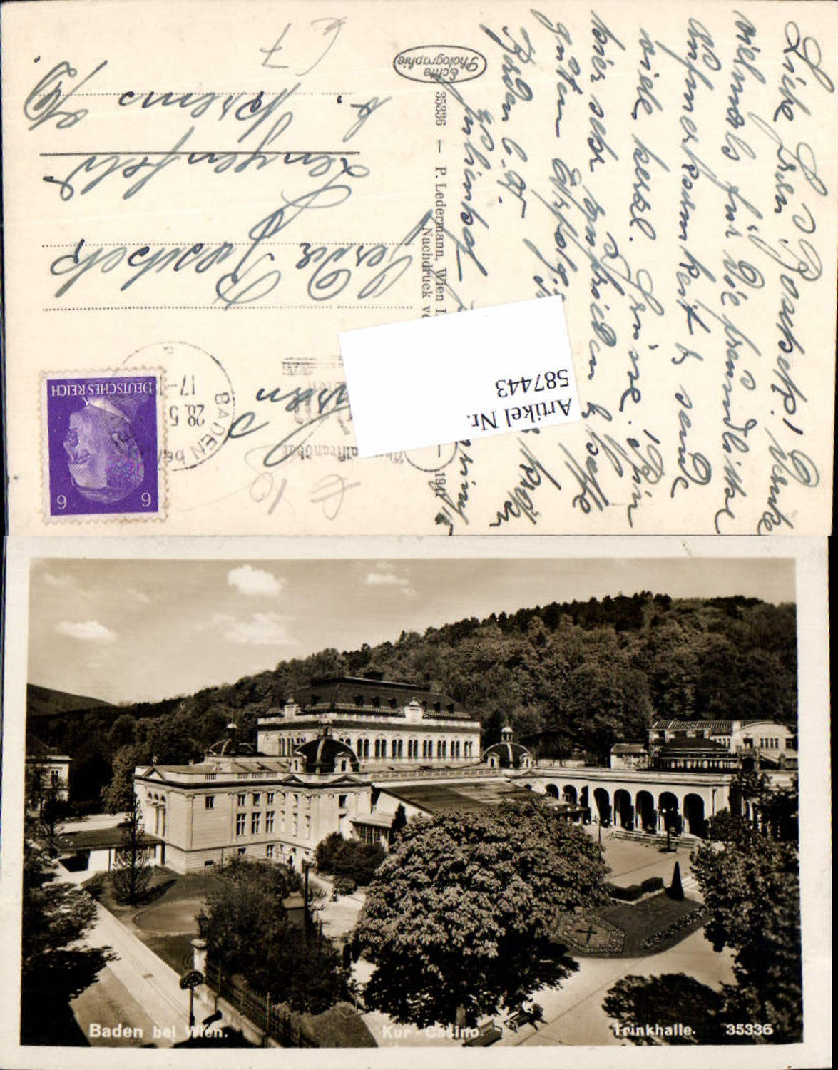 587443,Foto Ak Baden b. Wien Trinkhalle