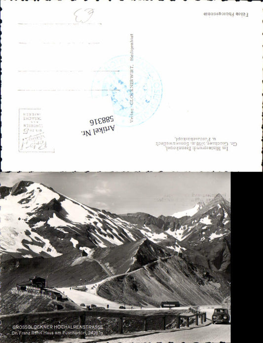 588316,Grossglockner Hochalpenstrasse Heiligenblut Auto Oldtimer Franz Rehrl Haus Fuschertörl
