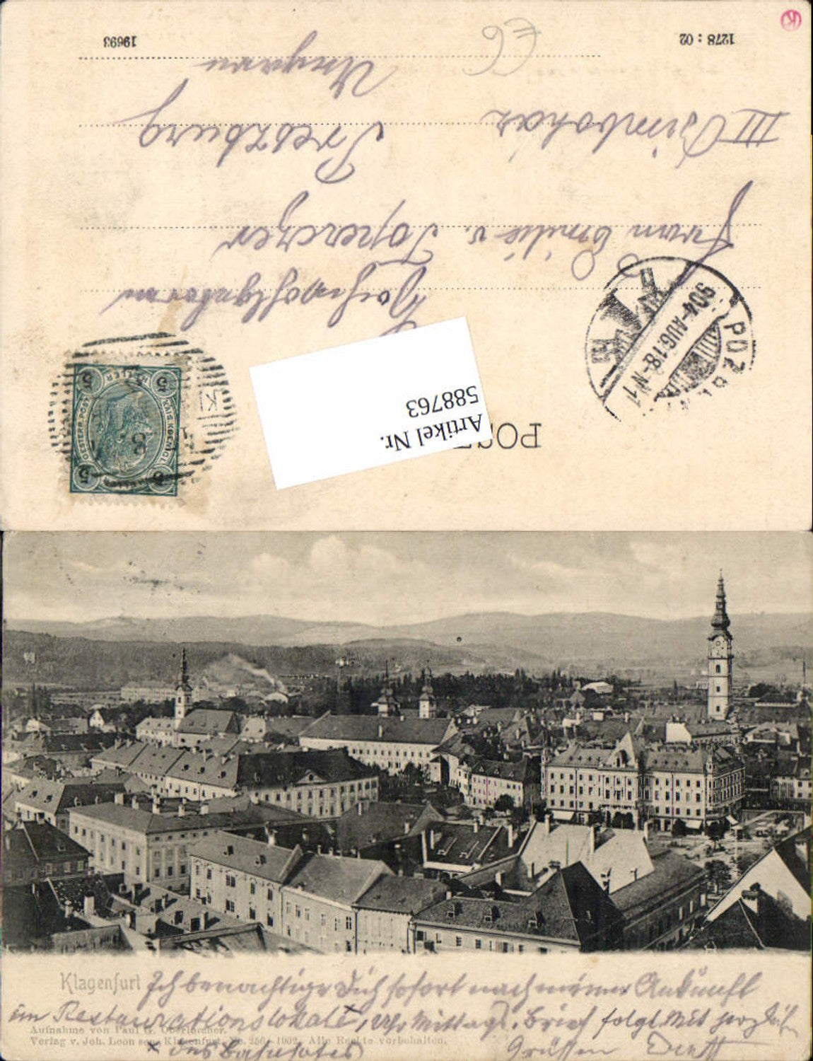 588763,Klagenfurt Stadt um 1900