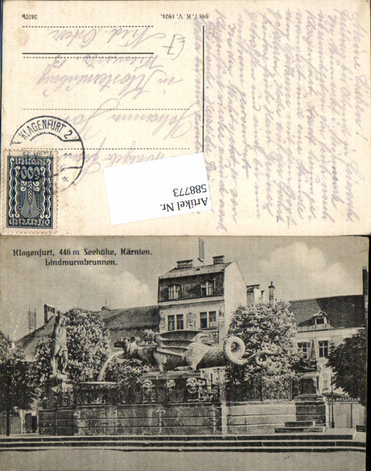 588773,Klagenfurt Stadt Lindwurm Brunnen