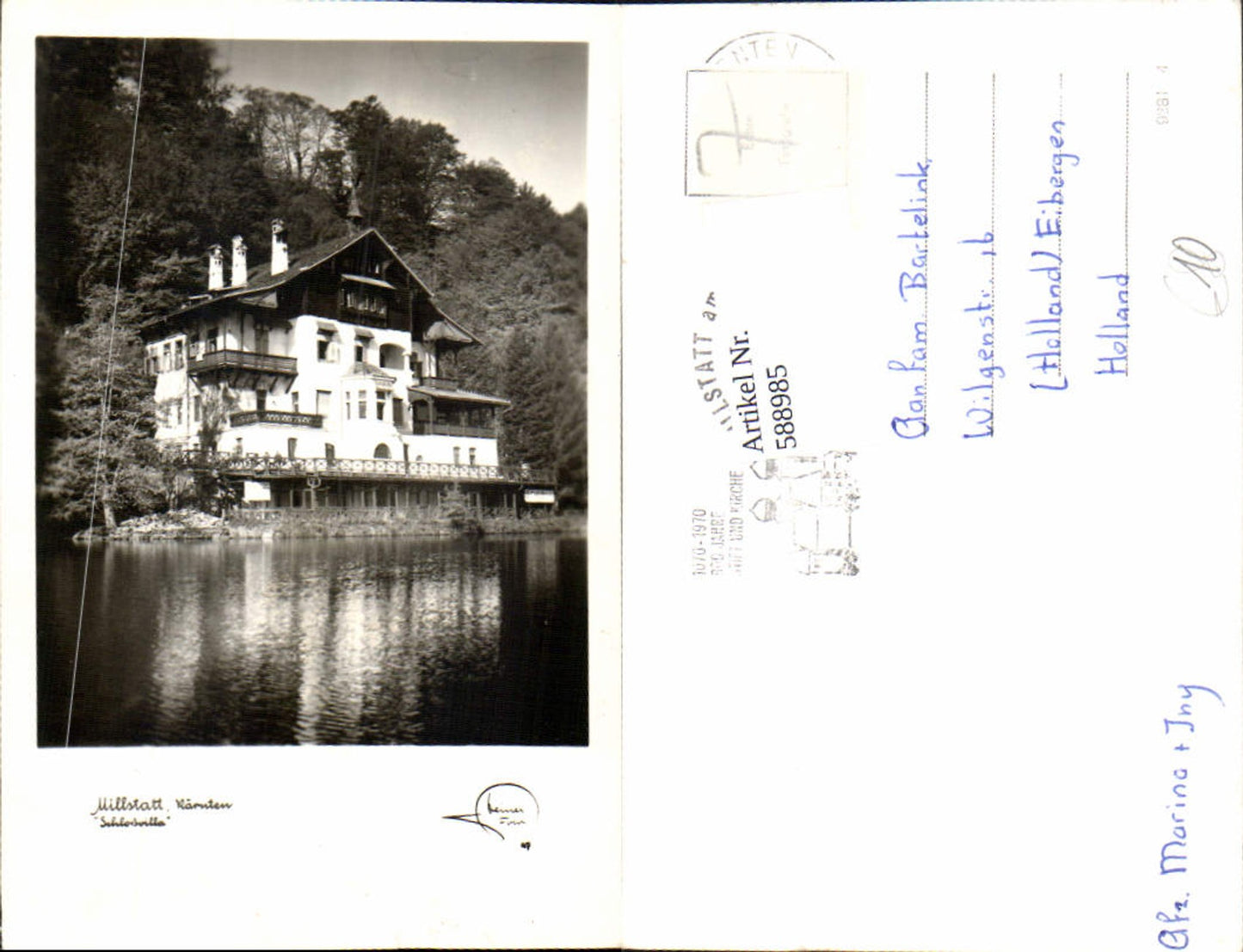 588985,tolle Foto-AK Millstatt am See Millstättersee Schloßvilla
