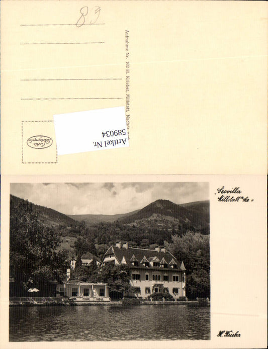 589034,tolle Foto-AK Millstatt am See Millstättersee Seevilla
