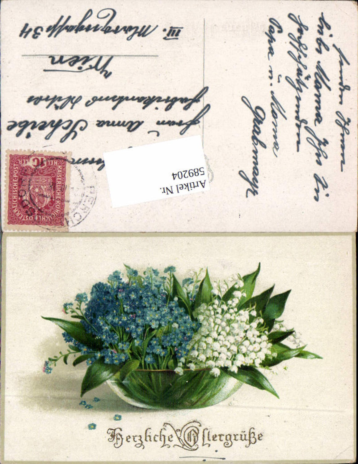 589204,tolle AK Ostern Blumen