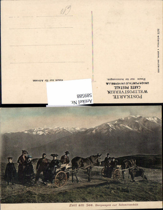 589588,seltene AK Zell am See Schmittenhöhe Kutsche Leute 1900