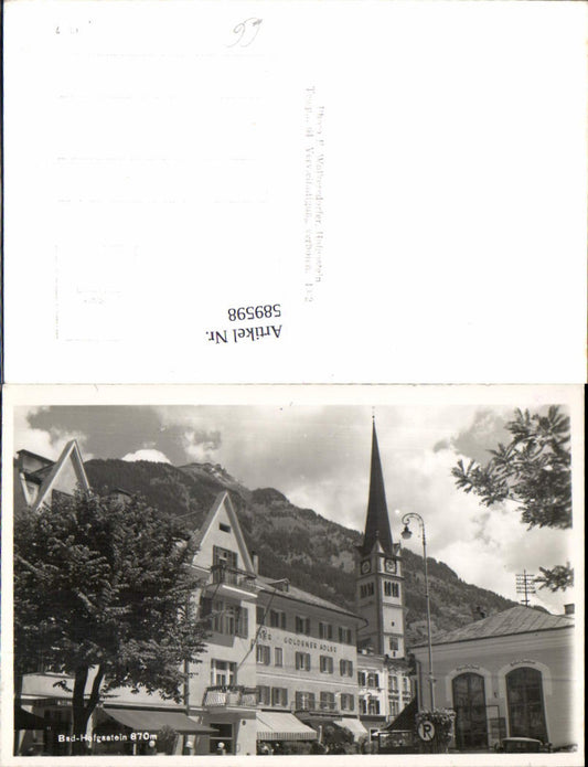 589598,Hofgastein Straßenpartie Gasthaus Kirche