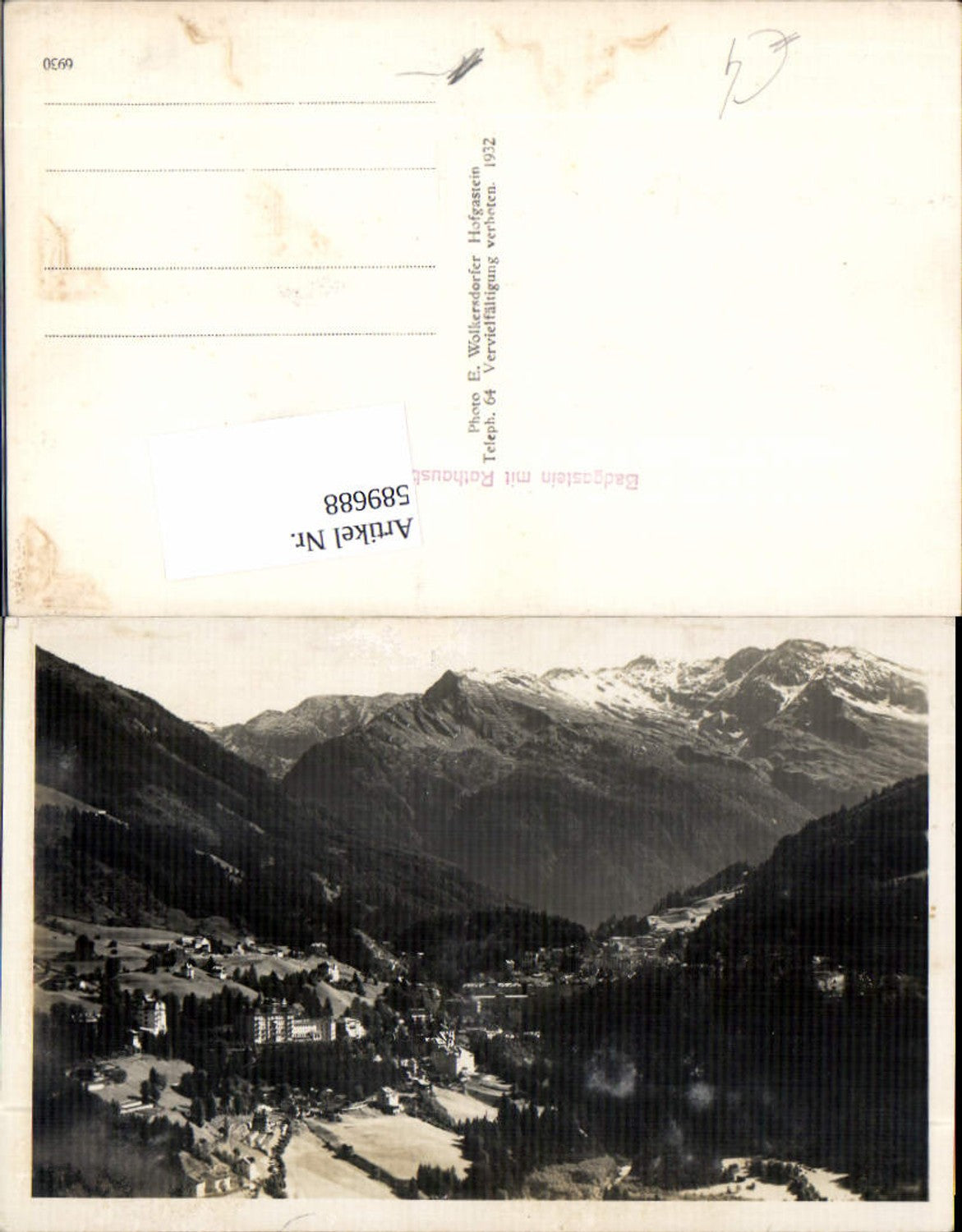 589688,Badgastein Bad Gastein Rathausberg Foto-AK