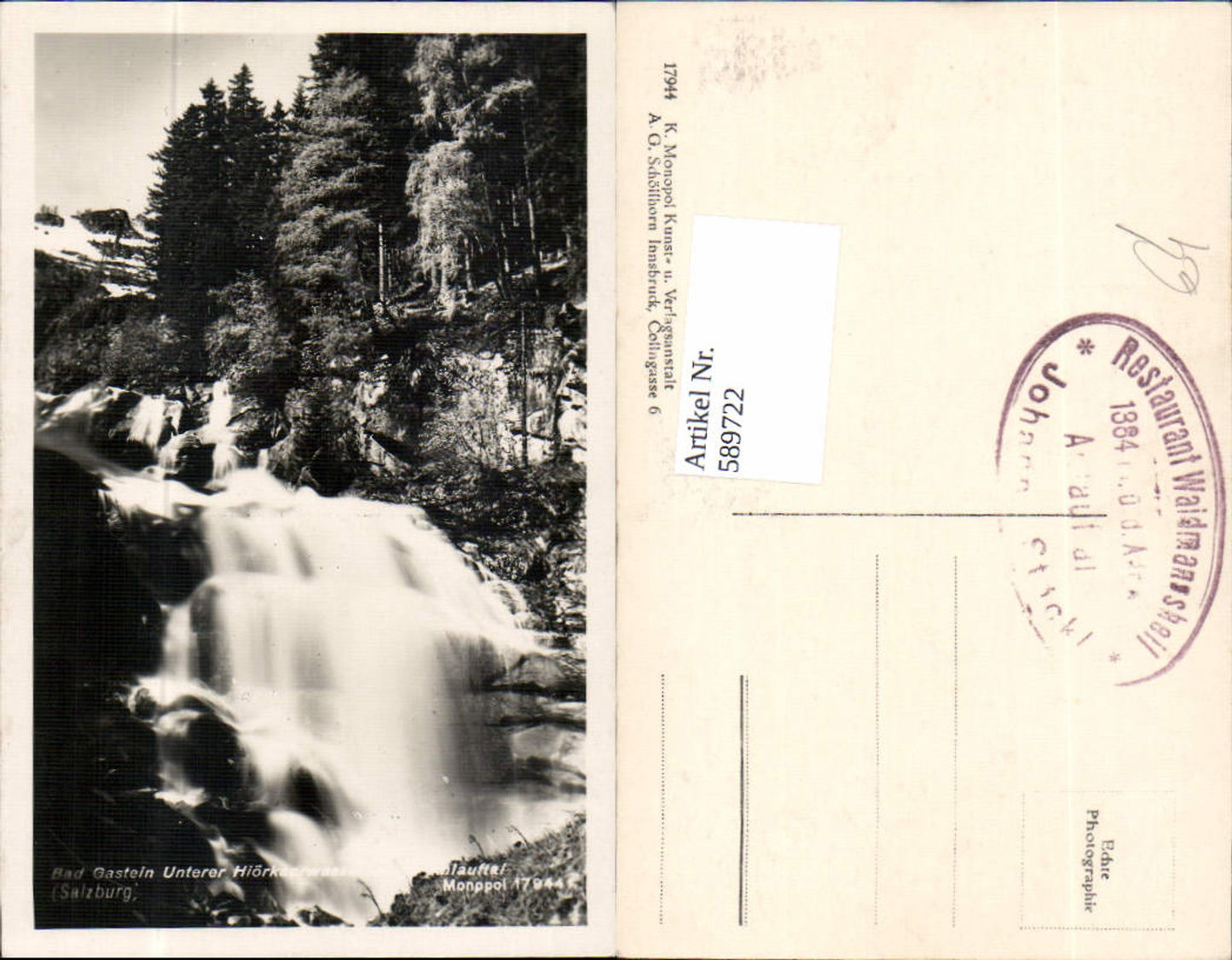 589722,Badgastein Bad Gastein Hiörkaarwasserfall