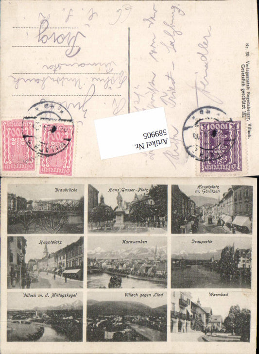 589905,Warmbad Villach Mehrbild 1924