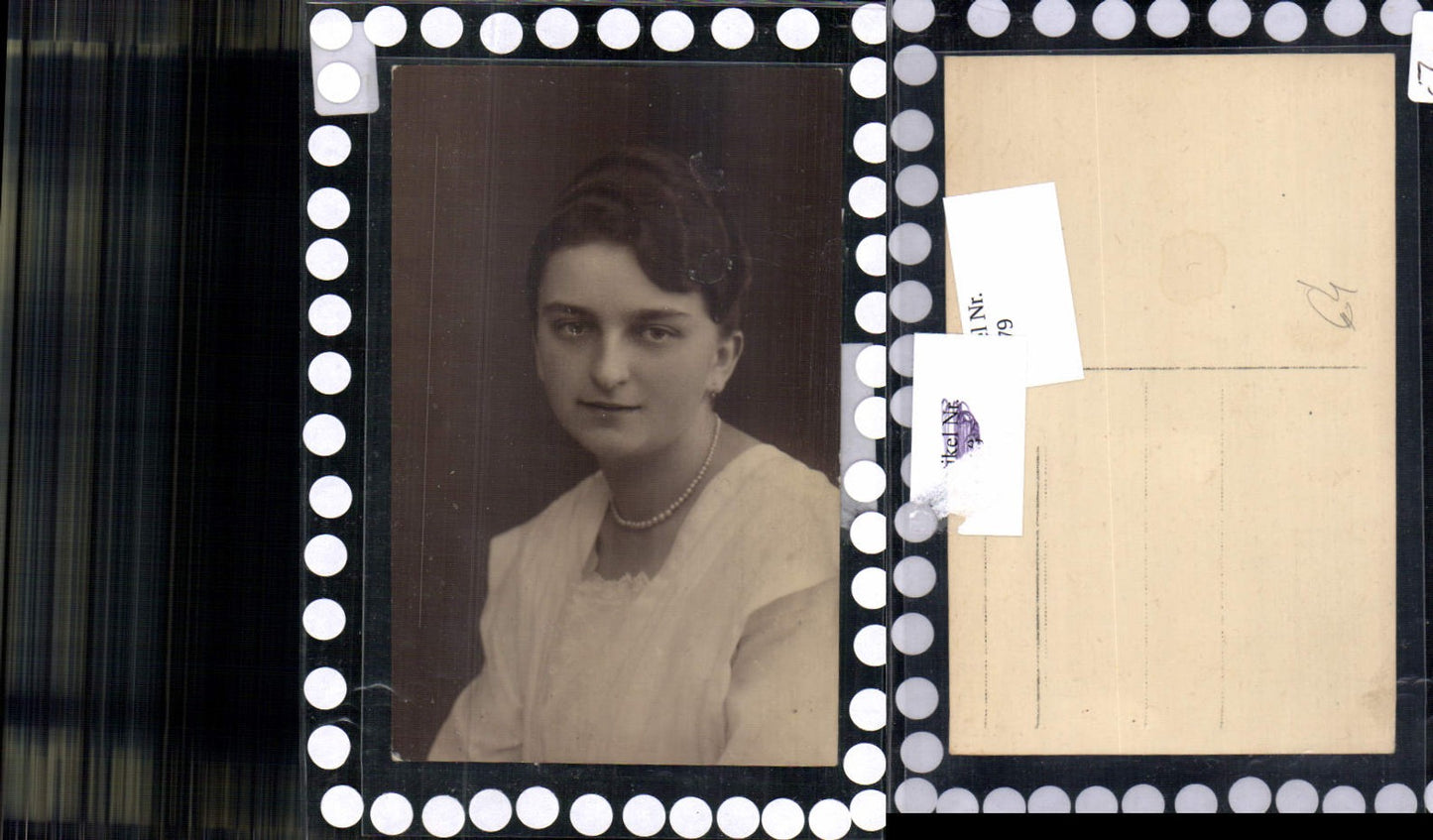590079,tolle Foto-AK Frau Portrait Halskette Kette Schmuck Ohrringe
