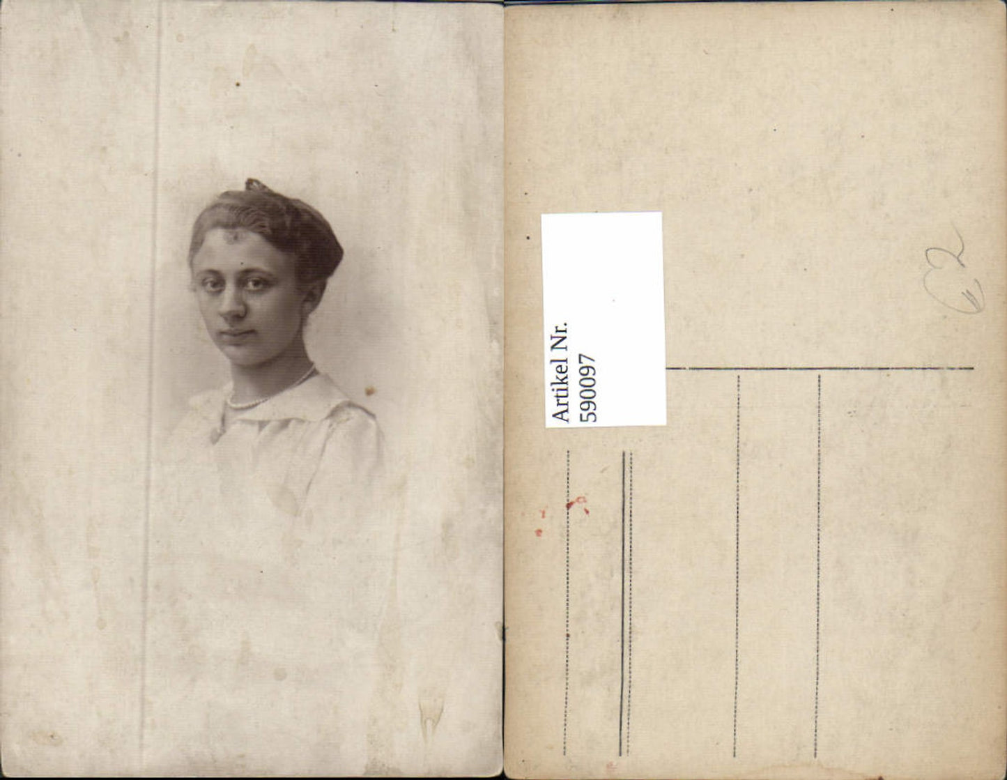 590097,Foto-AK Frau Portrait