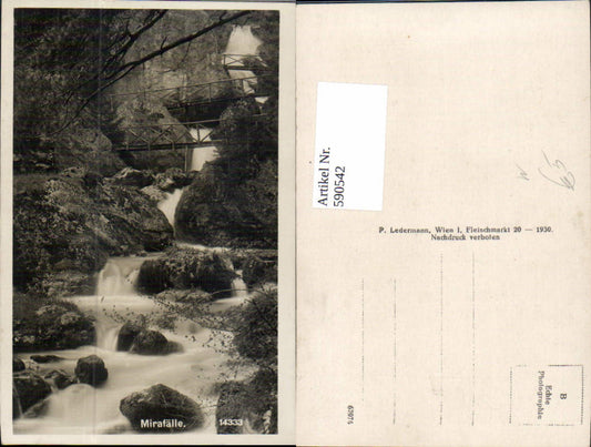 590542,Foto Ak Mirafalle Wasserfall b. Mitterbach am Erlaufsee