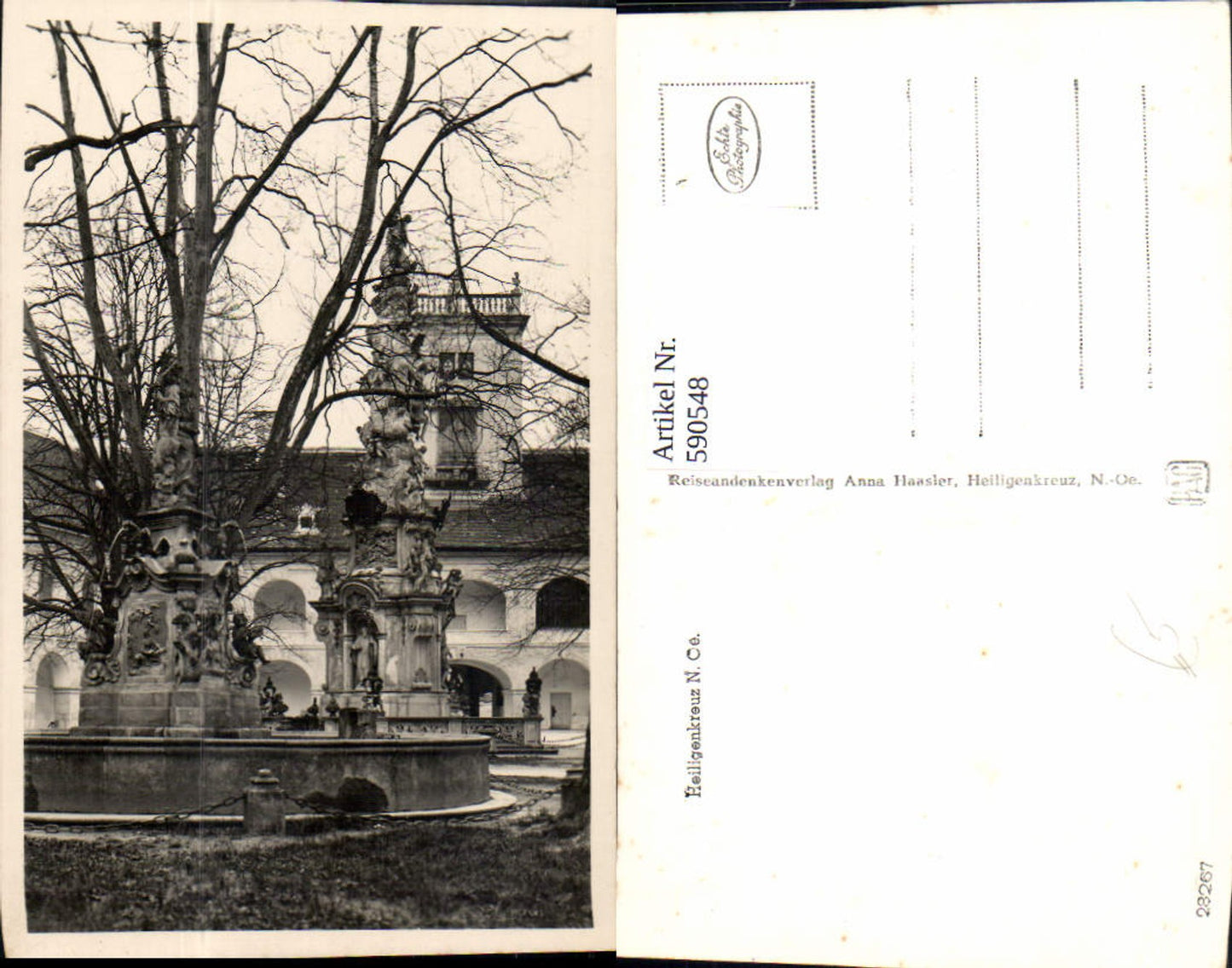 590548,Foto Ak Heiligenkreuz Kloster Brunnen