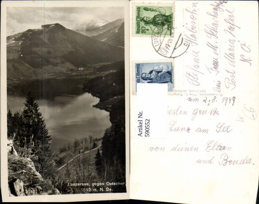 590552,Foto Ak Lunzersee geg. Ötscher Lunz am See