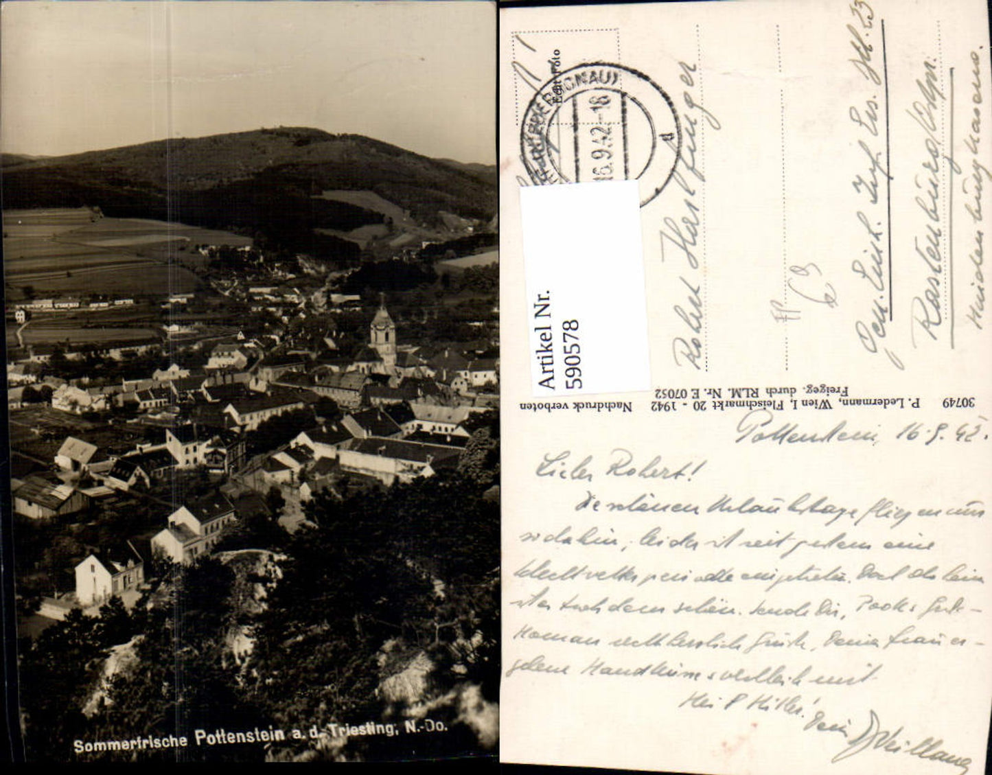 590578,Foto Ak Pottenstein a. d. Triesting Feldpost