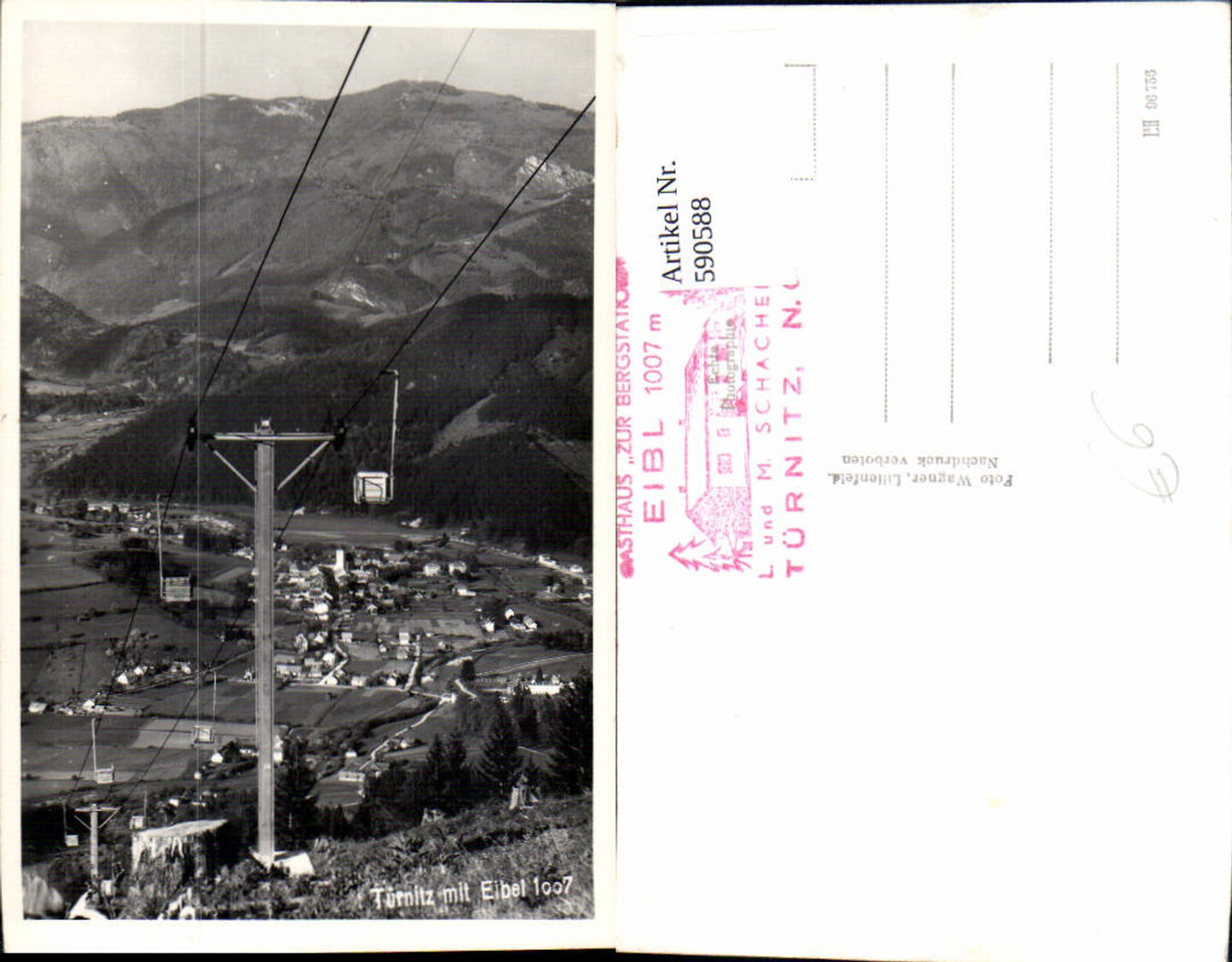 590588,Foto Ak Türnitz m. Eibel Sessellift Berglift
