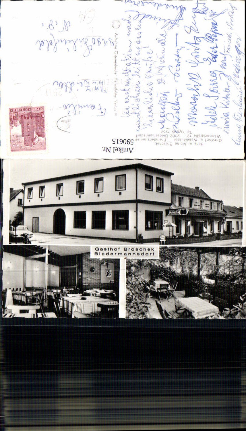 590615,Mehrbild Ak Gasthof Broschek Biedermannsdorf