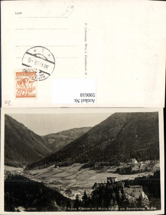 590618,Ruine Klamm m. Maria Schutz a. Semmering Schottwien