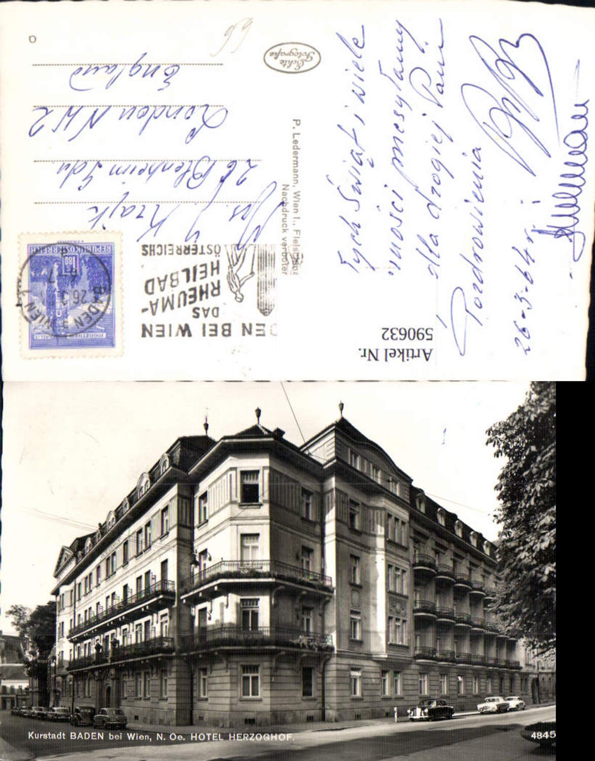 590632,Foto Ak Baden b. Wien Hotel Herzoghof