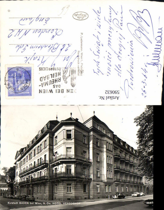 590632,Foto Ak Baden b. Wien Hotel Herzoghof