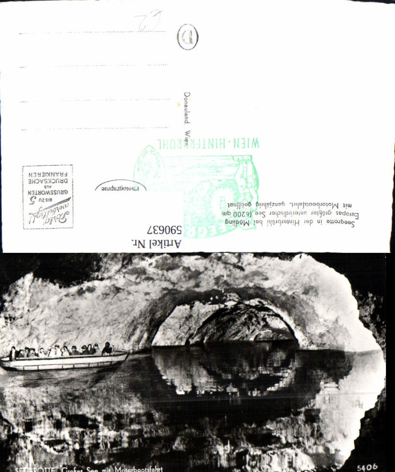 590637,Foto Ak Seegrotte Hinterbrühl b. Mödling Boot Schiff Grotte