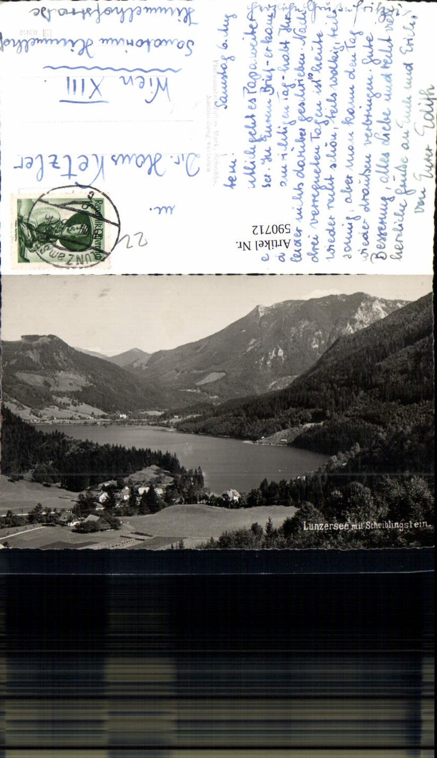 590712,Foto Ak Lunzersee m. Scheiblingstein Lunz a. See
