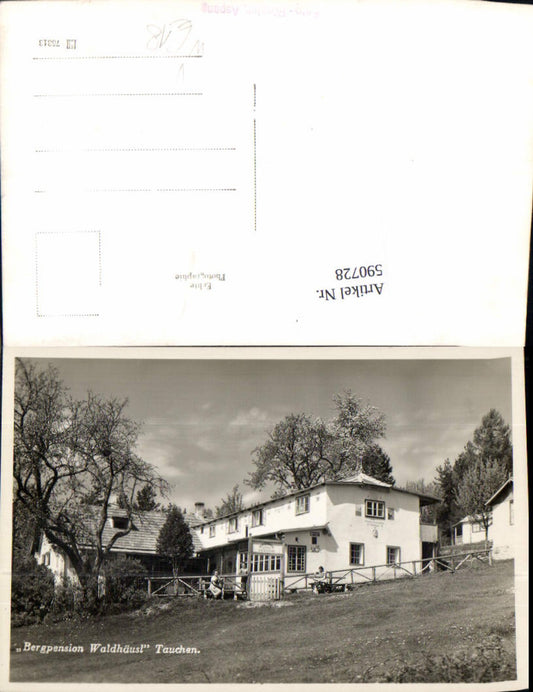 590728,Foto Ak Bergpension Waldhäusl Tauchen am Wechsel Mönichkirchen pub Foto Rössler