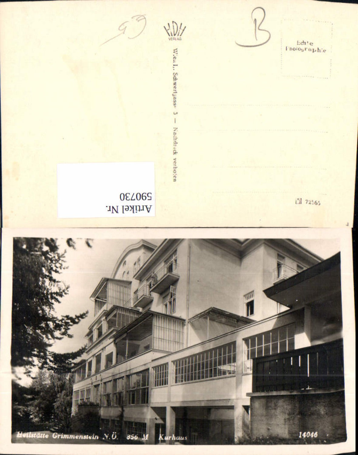 590730,Foto Ak Heilstätte Grimmenstein Kurhaus