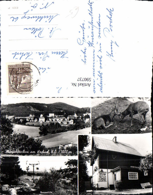 590737,Mehrbild Ak Mönichkirchen a. Wechsel Sessellift Kernstockhaus Wild Rehe