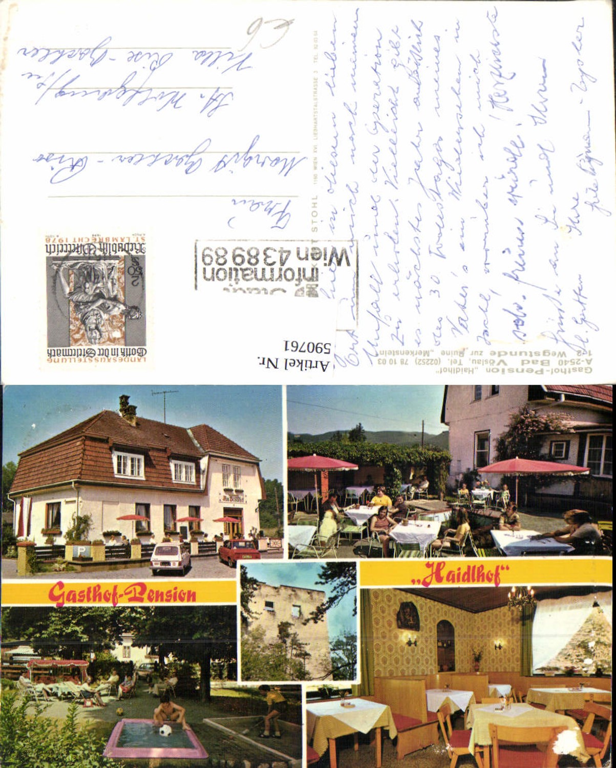 590761,Mehrbild Ak Bad Vöslau Gasthof Pension Haidlhof