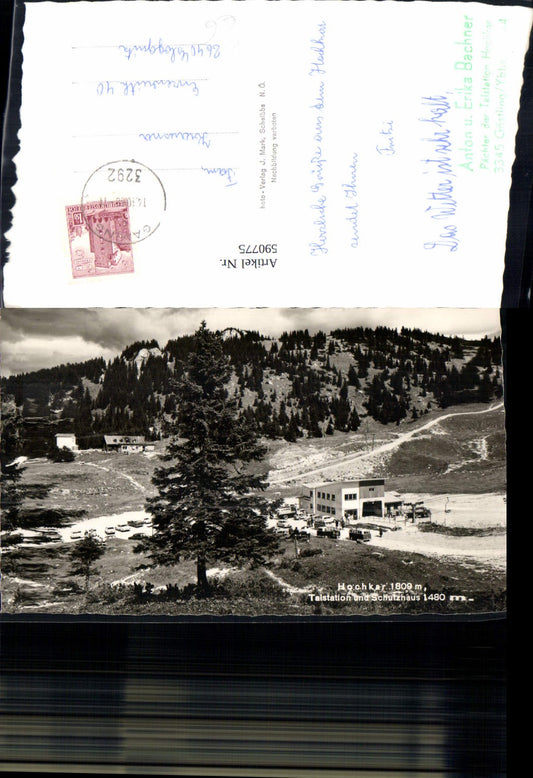 590775,Foto Ak Göstling an der Ybbs Hochkar Talstation u. Schutzhaus Bus VW Bus Bully