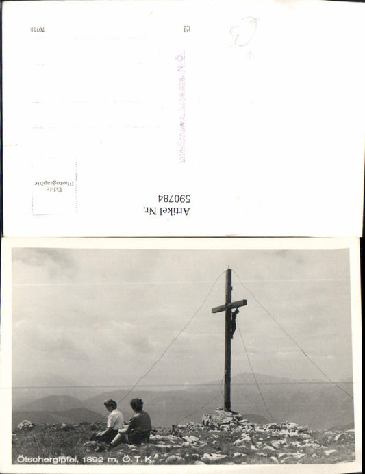 590784,Foto Ak Ötschergipfel Gipfelkreuz Ötscher Lackenhof