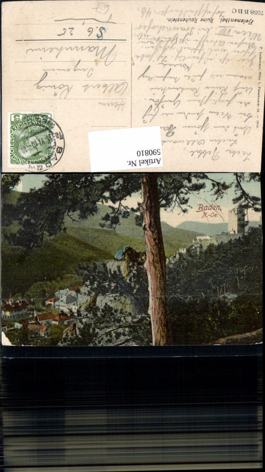 590810,Baden Ansicht Helenenthal Ruine Rauhenstein pub Ledermann 7058 BBC