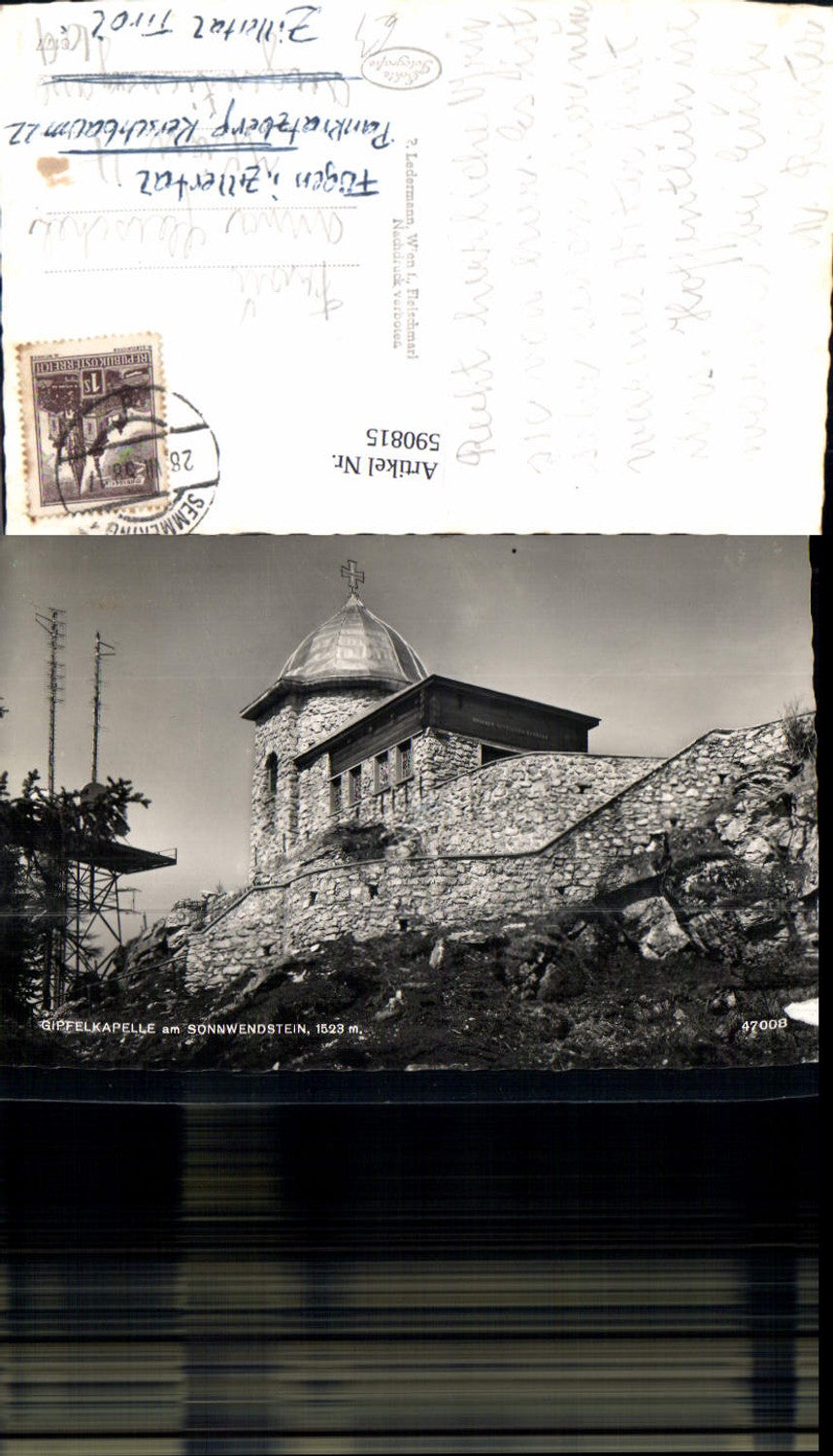 590815, Photo Ak summit chapel at Sonnwendstein Maria Schutz Schottwien