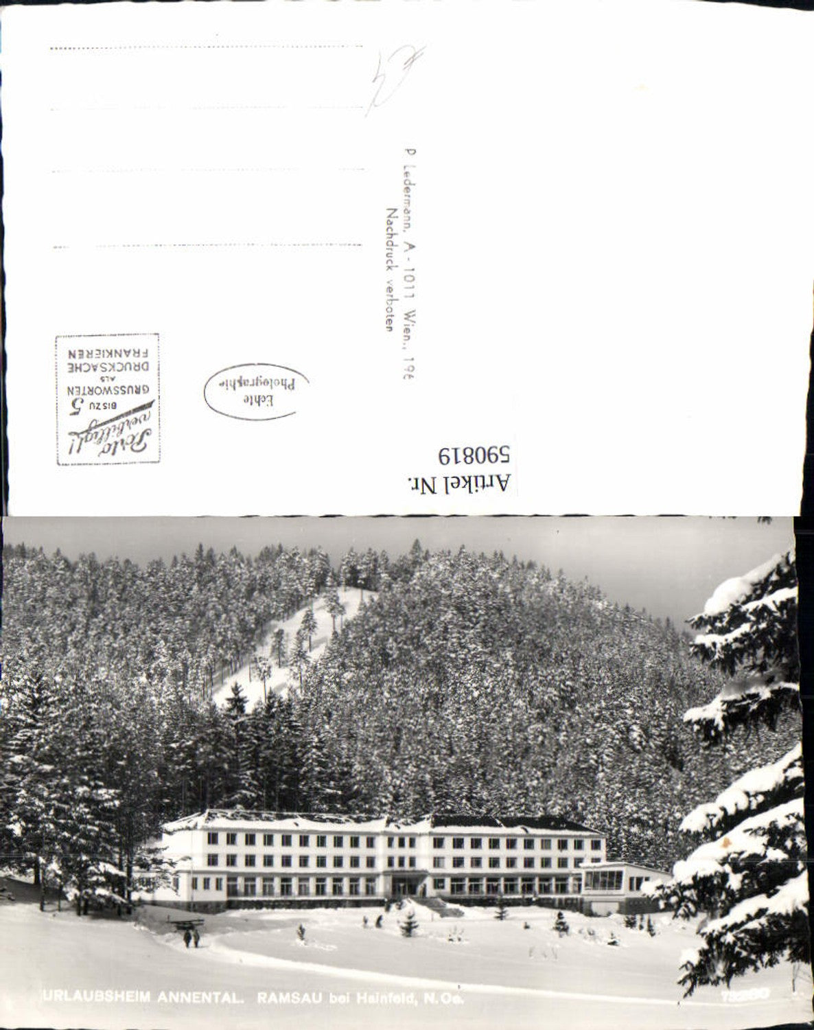 590819,Foto Ak Urlaubsheim Annental Ramsau b. Hainfeld Witnerpartie