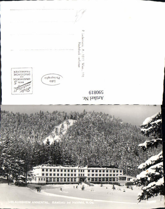 590819,Foto Ak Urlaubsheim Annental Ramsau b. Hainfeld Witnerpartie