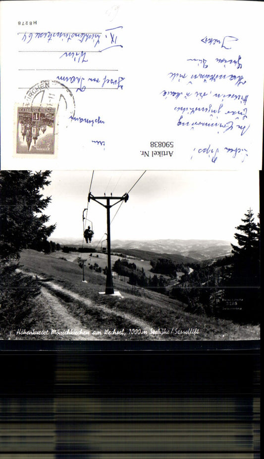 590838,Foto Ak Mönichkirchen a. Wechsel Sessellift