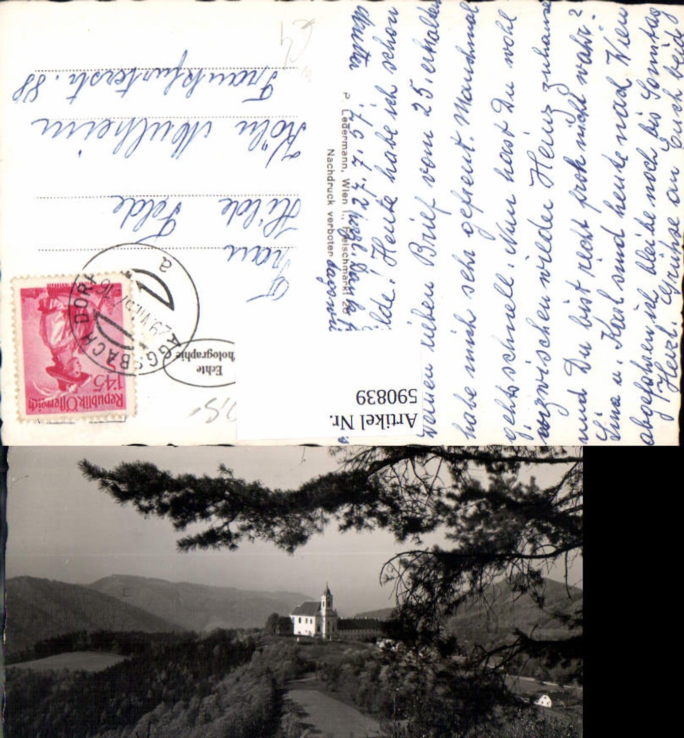 590839,Foto Ak Maria Langegg Wachau Wallfahrtskirche Bergern im Dunkelsteinerwald