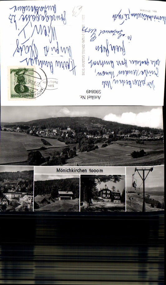 590849,Mehrbild Ak Mönichkirchen a. Wechsel Sessellift Totale