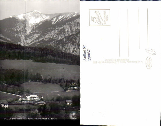 590857,Foto Ak Edlach geg. Schneeberg Hotel Peterhof Reichenau an der Rax
