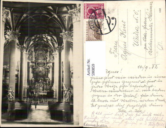 590859,Foto Ak Scheibbs Kirche Innen 1932