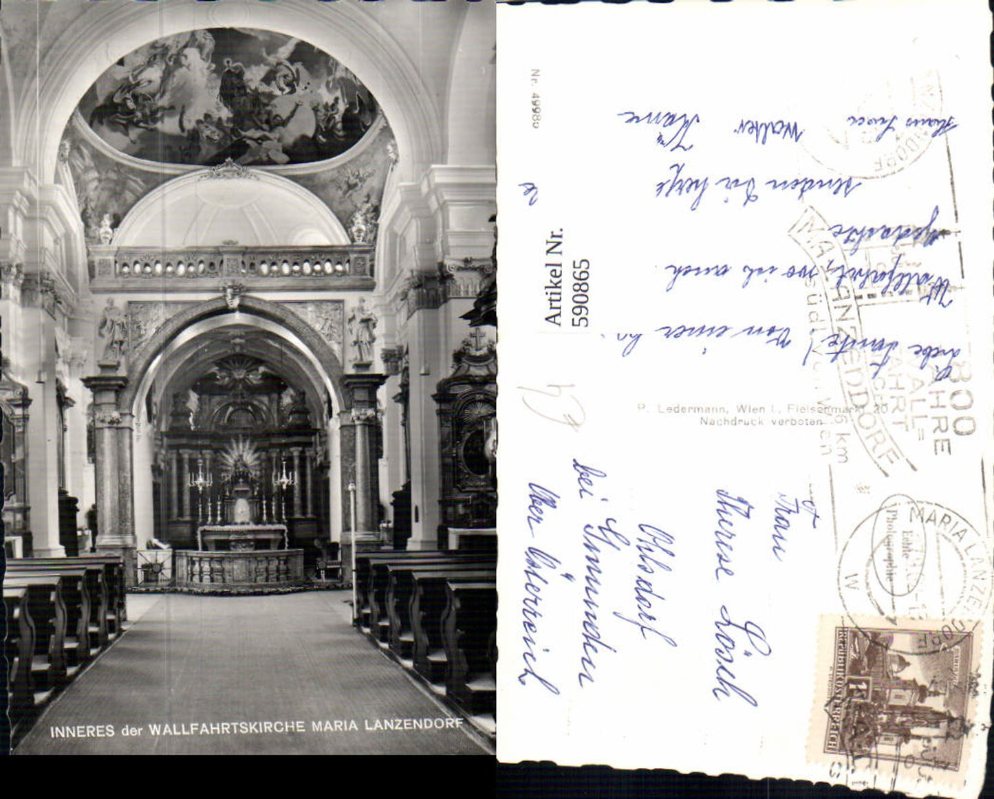 590865,Foto Ak Maria-Lanzendorf Wallfahrtskirche Innen Kirche