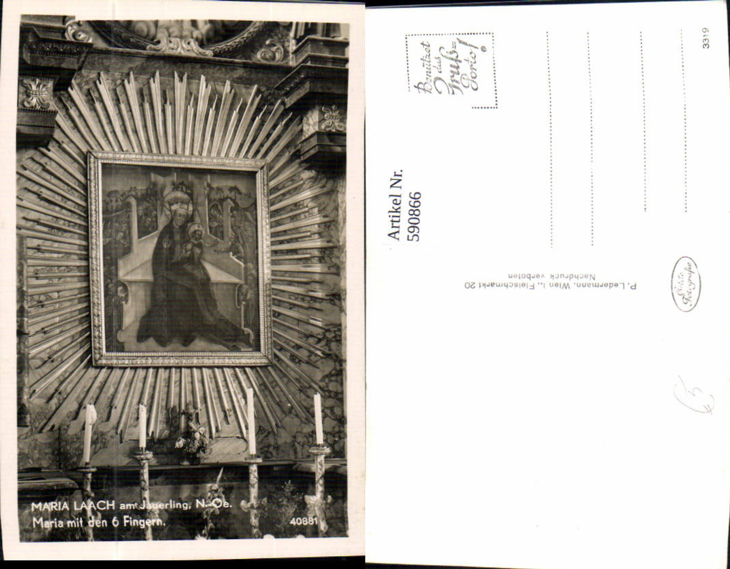 590866,Foto Ak Maria Laach a. Jauerling Maria m. d. 6 Fingern Gemälde