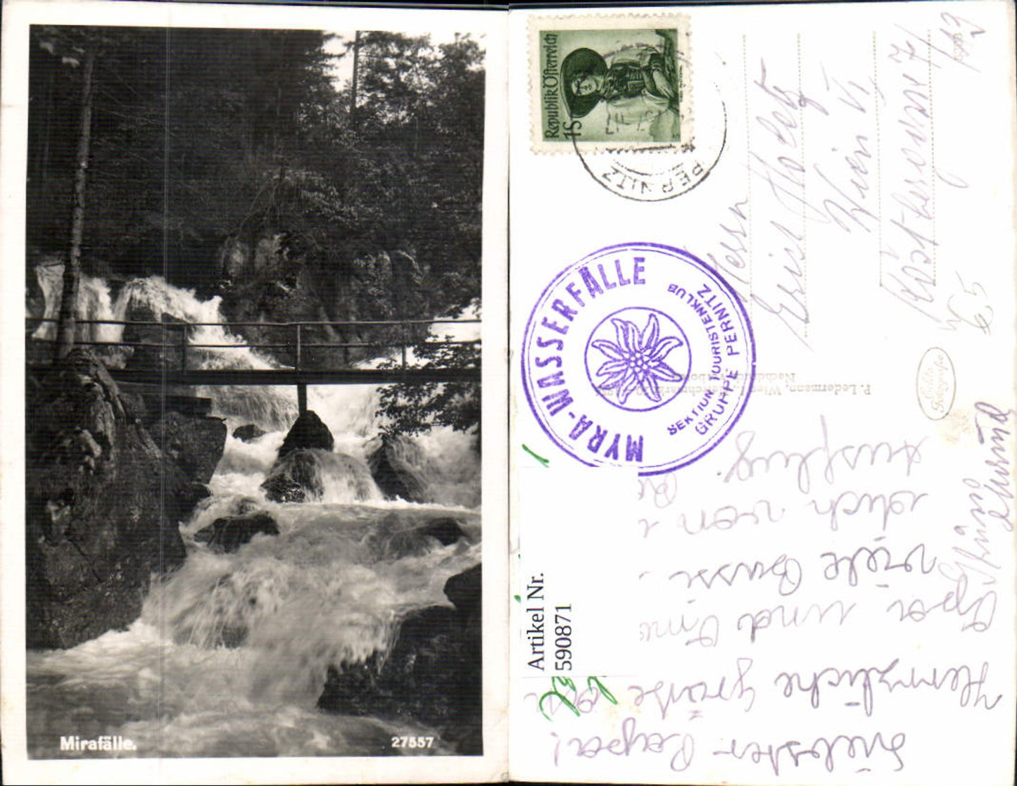 590871,Foto Ak Mirafall Wasserfall Mitterbach am Erlaufsee