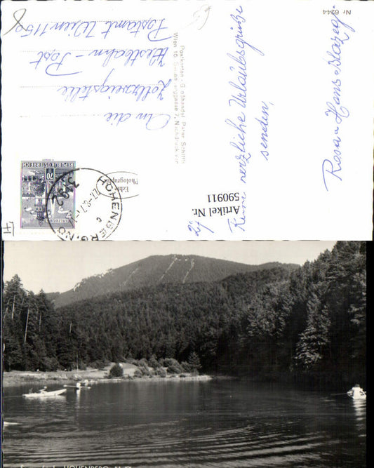 590911,Foto Ak Hohenberg Ruderboot Boot Hinterbergteich