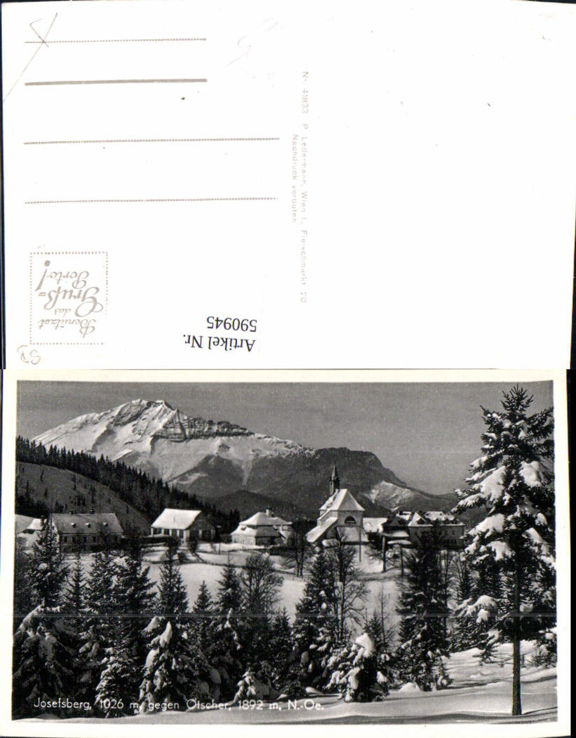 590945,Foto Ak Mitterbach am Erlaufsee Rotte Josefsberg geg. Ötscher Winterpartie