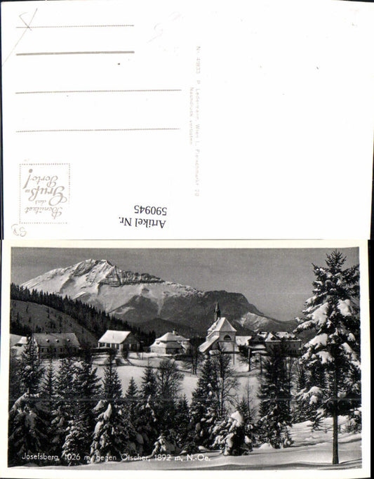 590945,Foto Ak Mitterbach am Erlaufsee Rotte Josefsberg geg. Ötscher Winterpartie