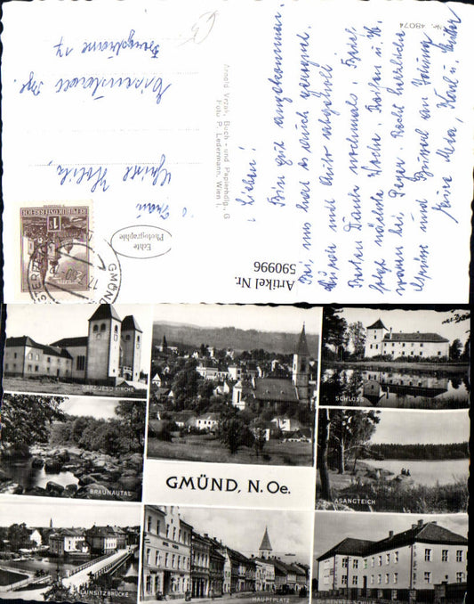 590996,Mehrbild Ak Gmünd Braunautal Asangteich Schloss